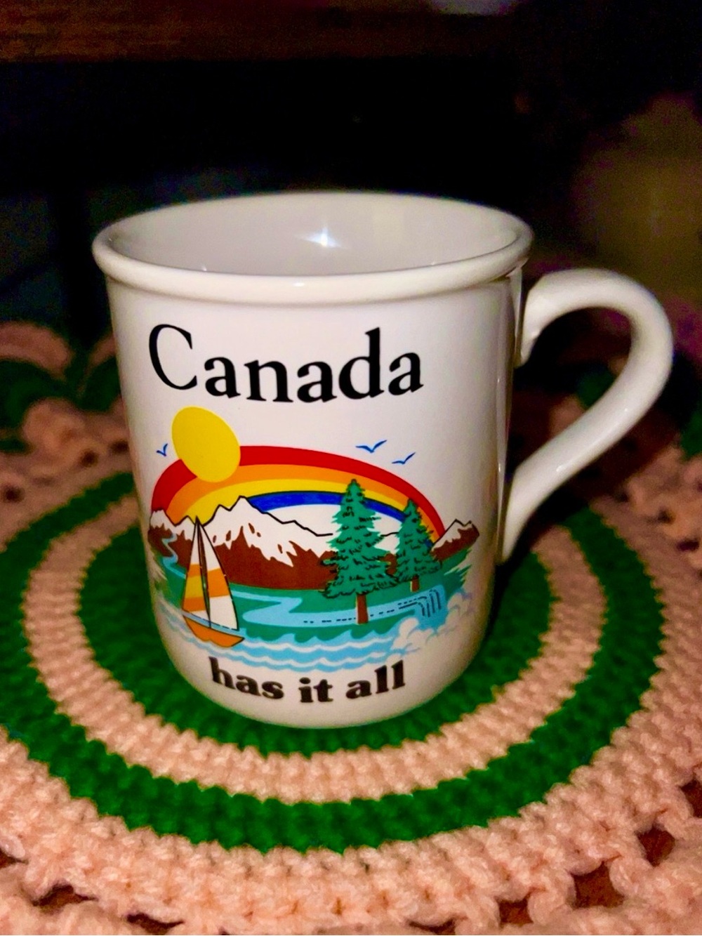 Retro Canada Scenic White Ceramic Mug - 'Canada has it all'
